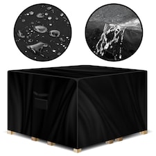 Gracious Gardens Square 150x150x75cm Waterproof Garden Furniture Cover | Black | Black | 150x150x75cm | 1