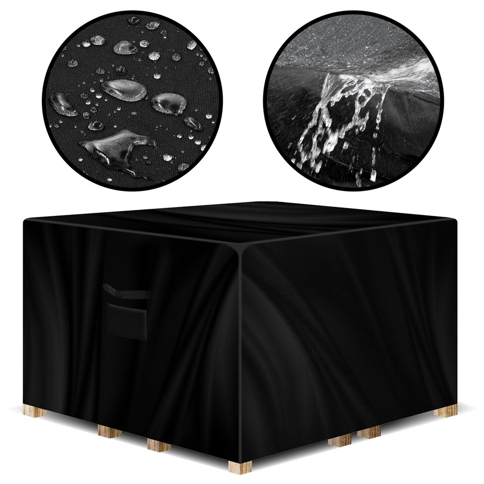 image 1 of Gracious Gardens Square 150x150x75cm Waterproof Garden Furniture Cover | Black | Black | 150x150x75cm | 1