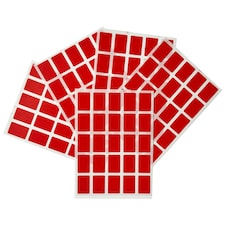Pack of 125 Red 12x18mm Rectangular Labels - Adhesive Stickers