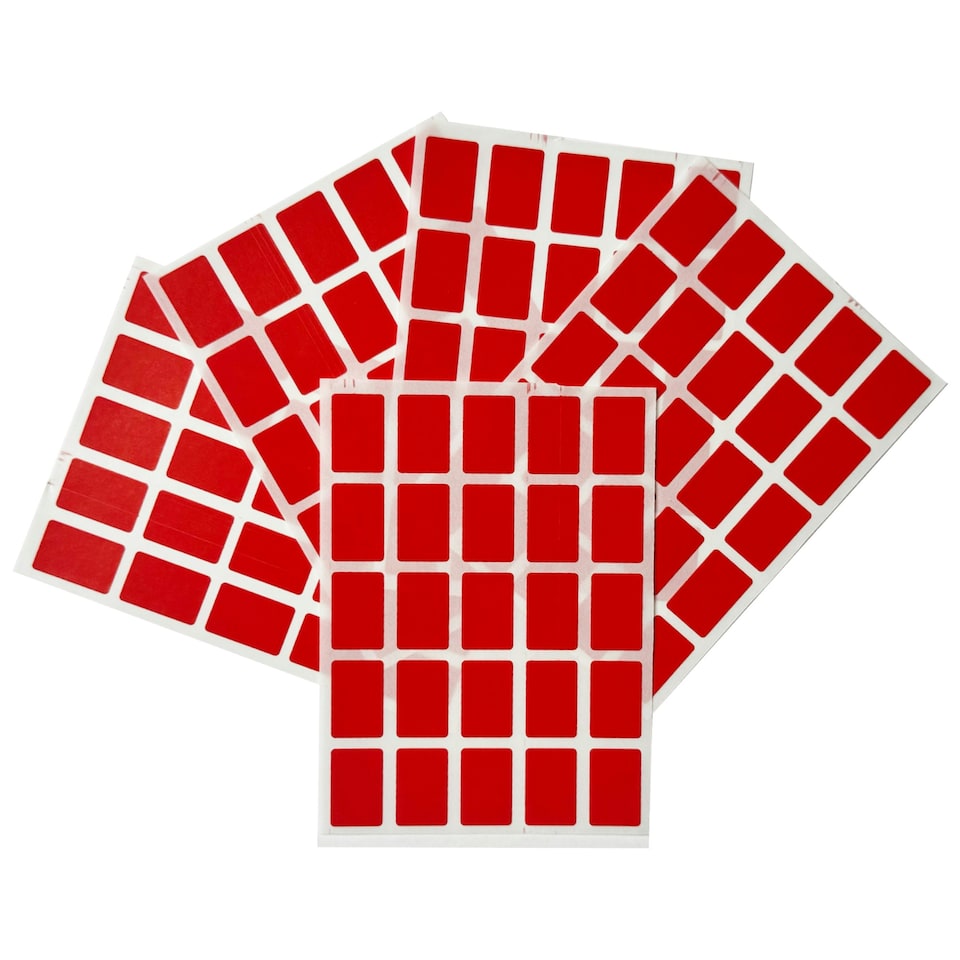image 1 of Pack of 125 Red 12x18mm Rectangular Labels - Adhesive Stickers