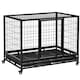 image 1 of PawHut Metal Kennel Cage with Wheels and Crate Tray for Pet Dog Large Black