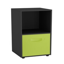 2-Cube Shelving Unit With Inserts | Black | Black & Green | 1