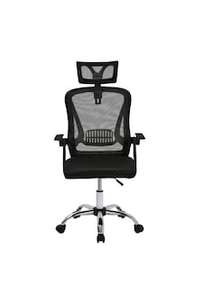 Living and Home Swivel Office Chair with Headrest - Black