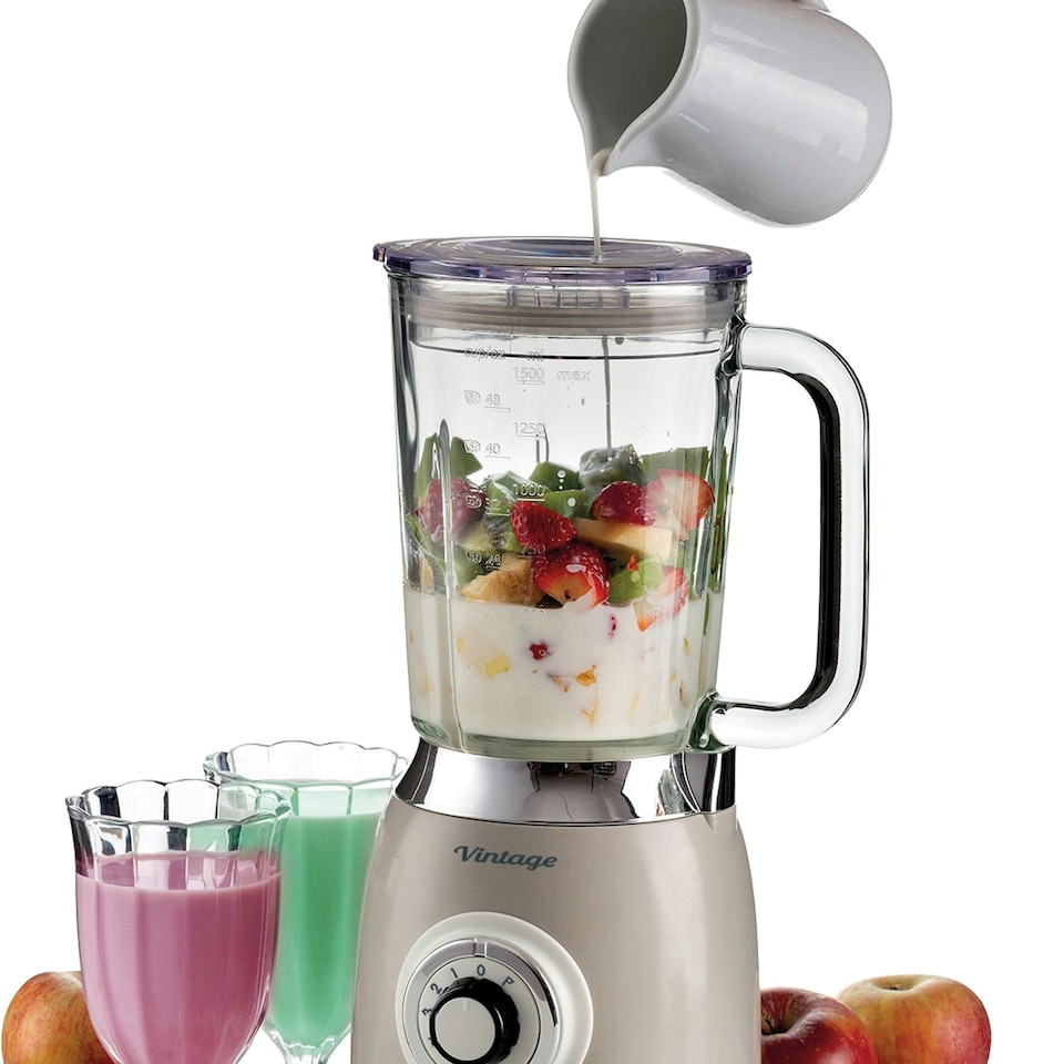 image 1 of Ariete ARPK36 Vintage Retro Jug Blender and Stand Mixer Set, Cream