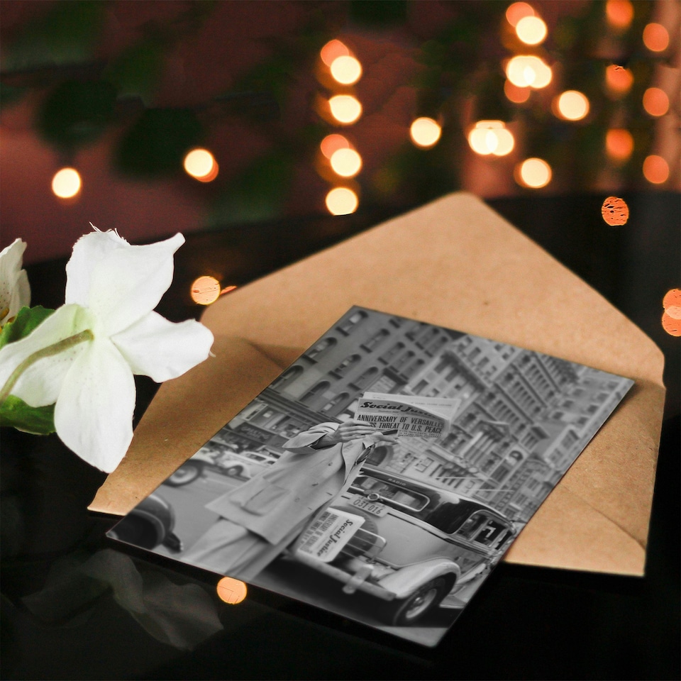 image 1 of Dorothea Lange Art Card Social Justice Newsboy Photograph
