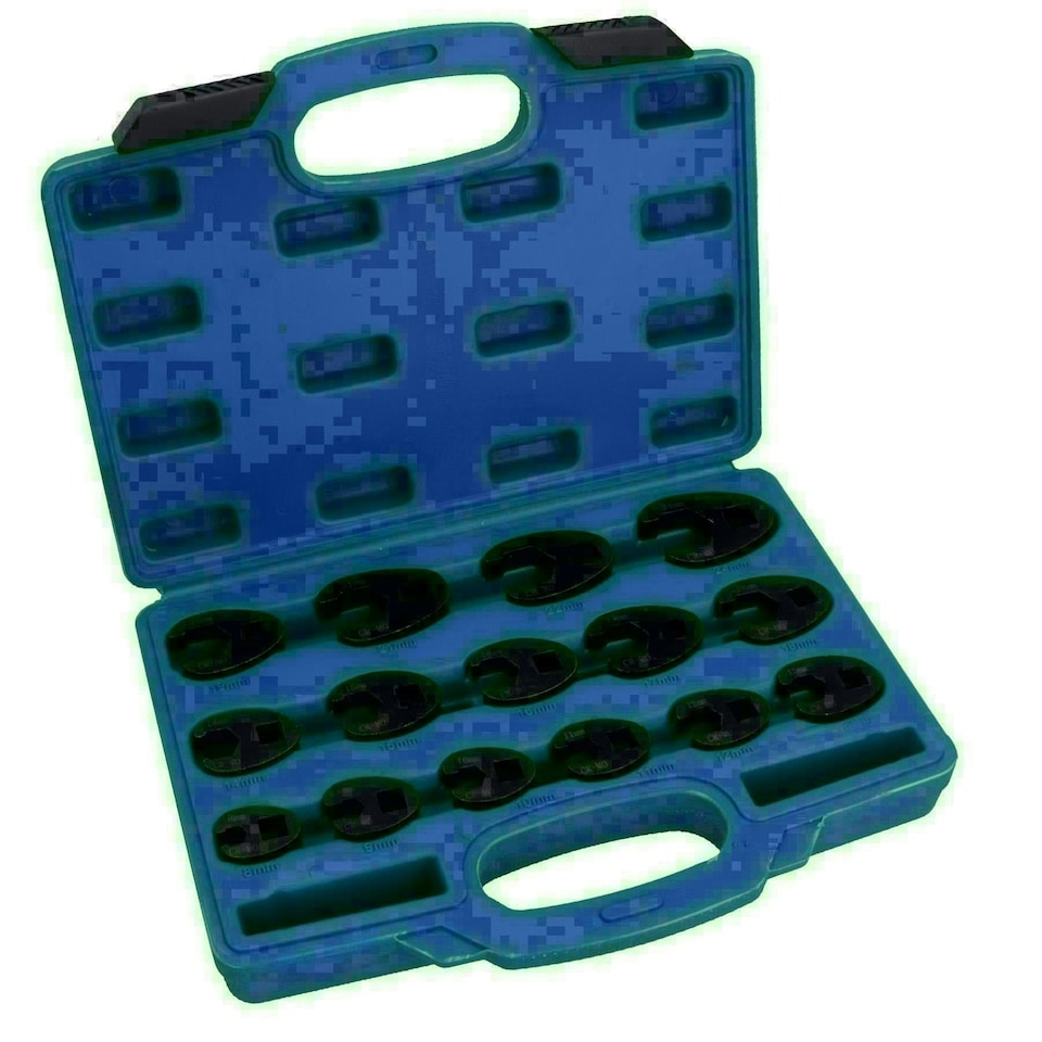 image 1 of Metric Impact Impacted Crowfeet Crowfoot Spanner Wrench Set 8 - 24mm 15pc