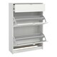 image 4 of Shoes Shoe Cabinet 2 Flip Down Doors + 1 Drawer in White