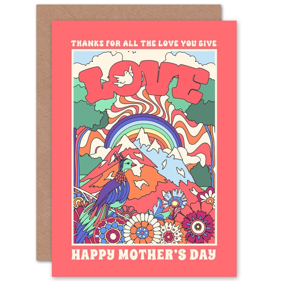 image 1 of Mothers Day Card Thanks Love You Give Pink Mum Card