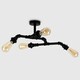 image 3 of ValueLights Industrial Style 4 Way Black Pipework Angular Ceiling Light