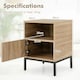 image 2 of COSTWAY Nightstand Set of 2 Accent Table with Storage Brown
