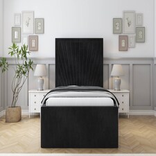 Sloomy Somerset Black Naples Bed Frame With Mattress With 50" Upholstered Headboard 5' King