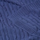 image 4 of Homescapes Cotton Cable Knit Throw - Navy Blue - 130 x 170 cm | Blue