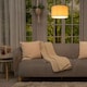 image 5 of ValueLights Reni Pair Natural Fabric Small Drum Ceiling Shades