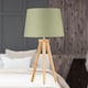 image 3 of Voyage - Light Oak Table Lamp or Bedside Light with Sage Green Shade Brown | Green