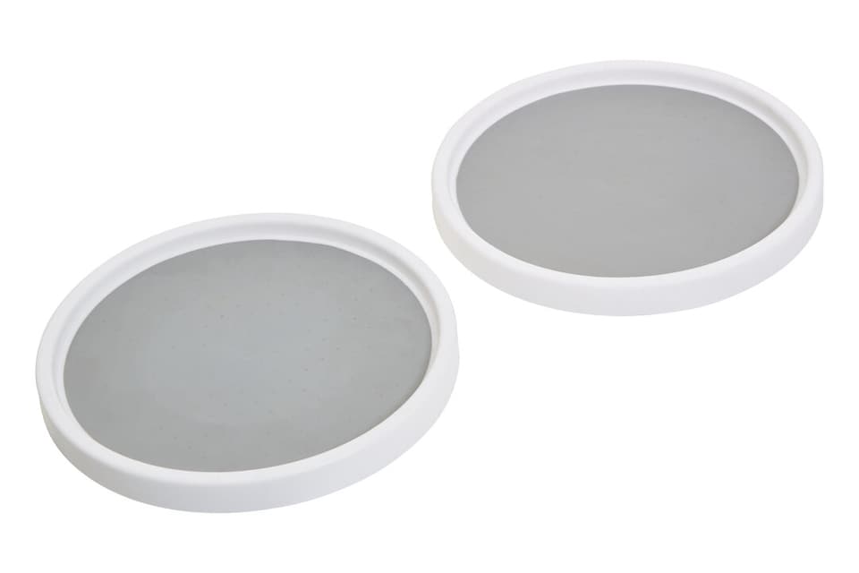 image 1 of Romm Set Of 2 White and Grey Revolving Racks