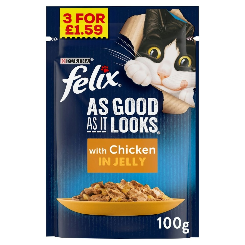 image 1 of Felix As Good As It Looks with Chicken in Jelly 100g (Pack of 20)