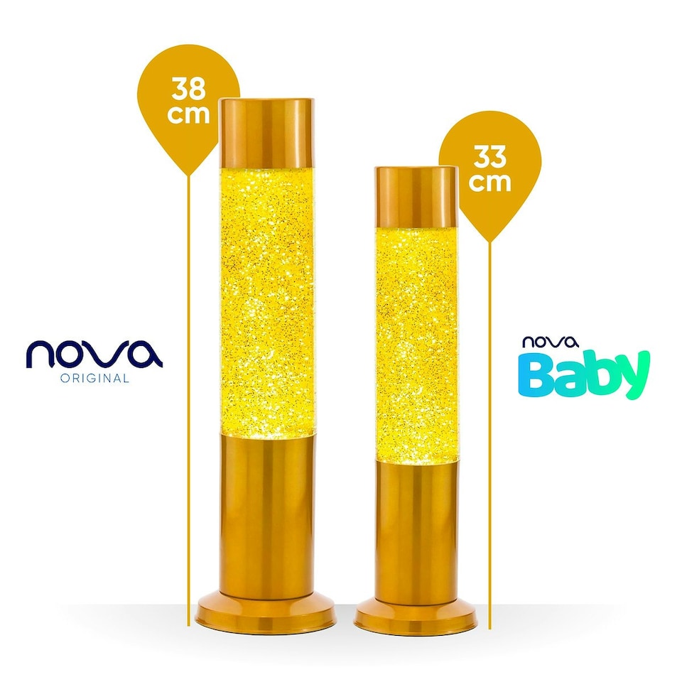 image 1 of Nova Baby Yellow Glitter Lamp Yellow