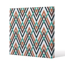 Coloured Geometric Zig Zag (Canvas Print) / 90 x 90 x 4cm | Multi