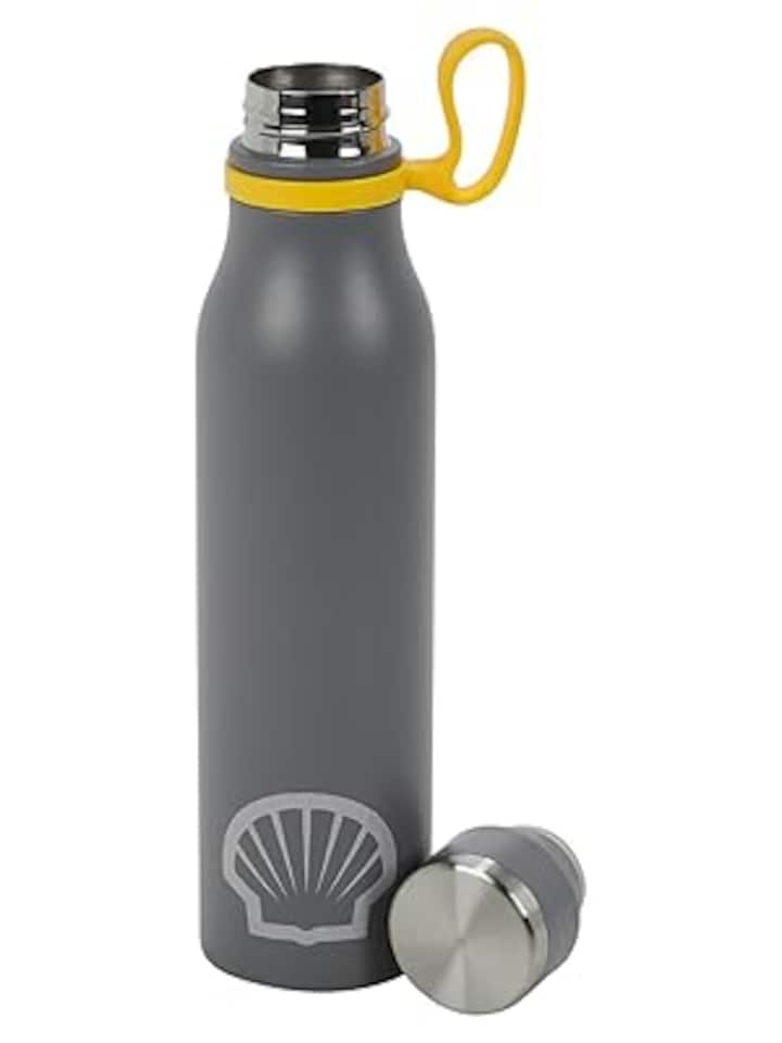 image 1 of 500ml Double Walled Insulated Drinking Cup with Lid and Stainless Steel Thermal Insulated Flask Bottle | Grey | Insulated Flask | 500ml | 1