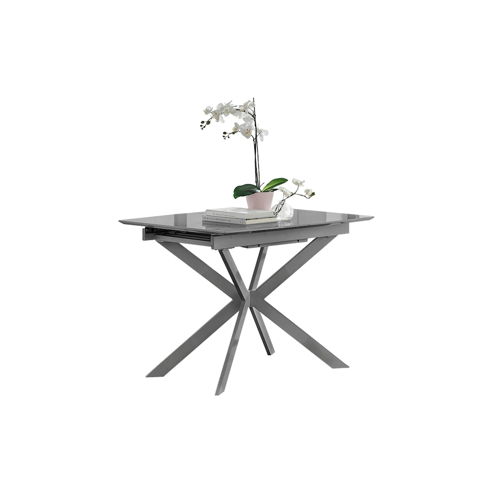 image 1 of Furniturebox Lira Grey 100cm Extending Dining Table