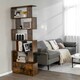 image 9 of COSTWAY 5-tier Bookcase S-Shaped Bookshelf Display Rack Brown Brown