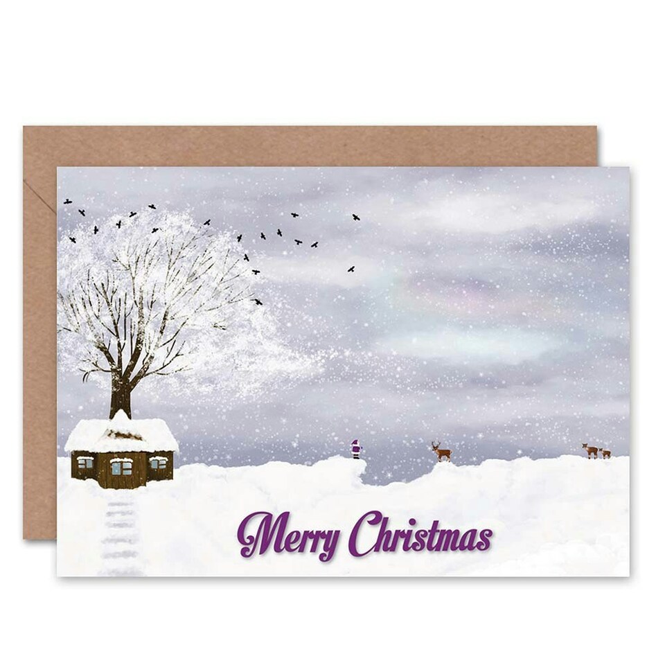 image 1 of Xmas Santa House Merry Funny Christmas Card