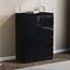image 6 of Vida Designs Glinton 3 Piece FSC Certified Bedroom Set (2 Drawer Bedside Chest, 4 Drawer Chest, 3 Door 2 Drawer Wardrobe), Black | Black | Black | L | 3