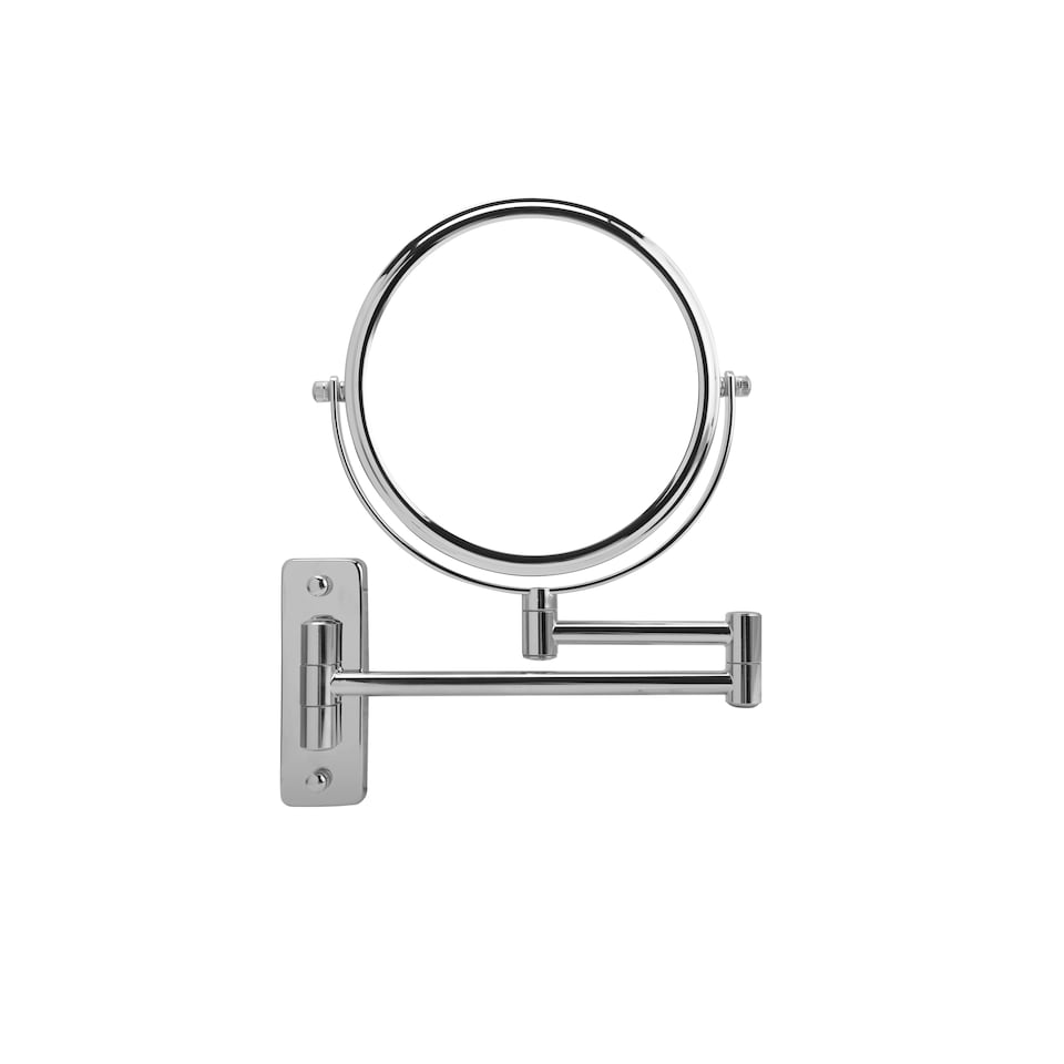 image 1 of Showerdrape Lindos 3x Magnifying Chrome Extending Wall Mounted Shaving Mirror | Silver | 1