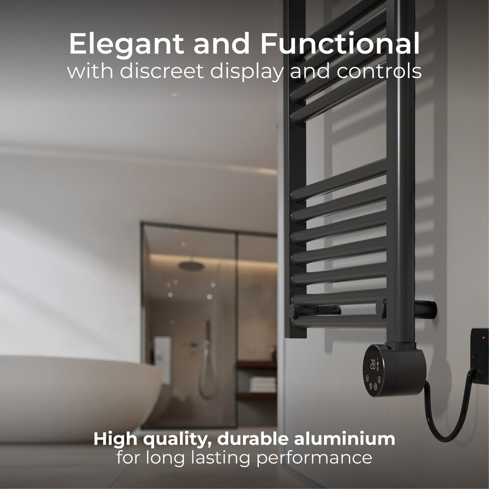 image 1 of Masterplug SmartEnergy Heated Towel Rail Radiator, Wi-Fi, 500W, Grey