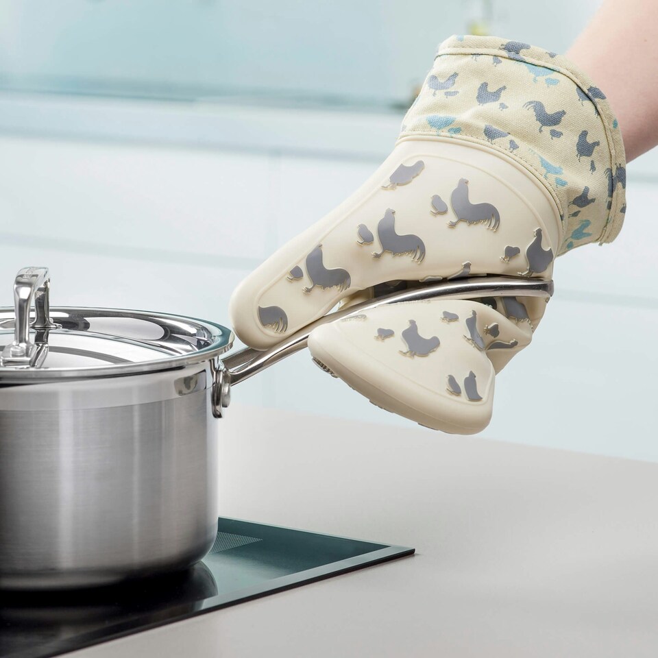 image 1 of SteamStop™ Silicone Single Oven Glove | Brown | Cat