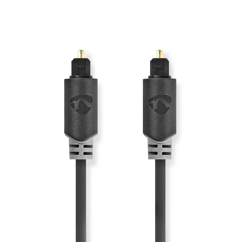 image 1 of Nedis 1m Digital Audio Optical TosLink SPDif Cable, Optical Male to Optical Male - Anthracite