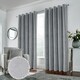 image 1 of Hampton Grey Velvet Curtains 90 x 72 inch (229 x 183 cm) 100% Blackout Eyelet Thermal Noise Reducing Curtains for Bedroom and Living Room