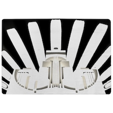 Art Deco Skyscraper In Black & White Designer Rug | Multi