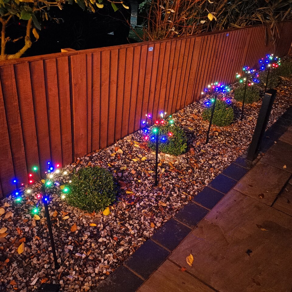 image 1 of 5pcs 63cm 120 LED Battery Operated Sparkler Path Lights with Timer in Multicoloured