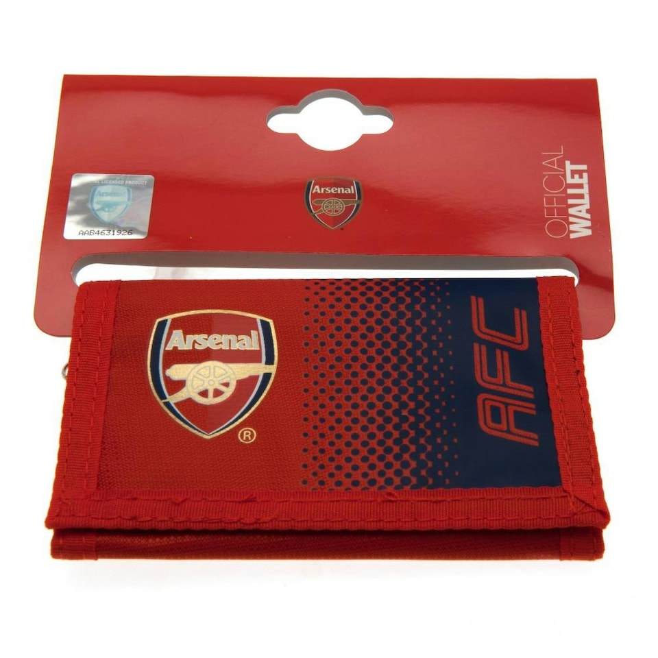 image 1 of Arsenal FC Touch Fastening Fade Design Nylon Wallet - Red/Navy - 12 x 8cm