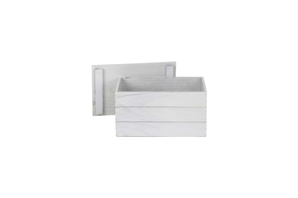 image 1 of Large Vintage Effect Heart Cut Handle Wooden Lidded Storage Box | Brown | Brown | Large | 1