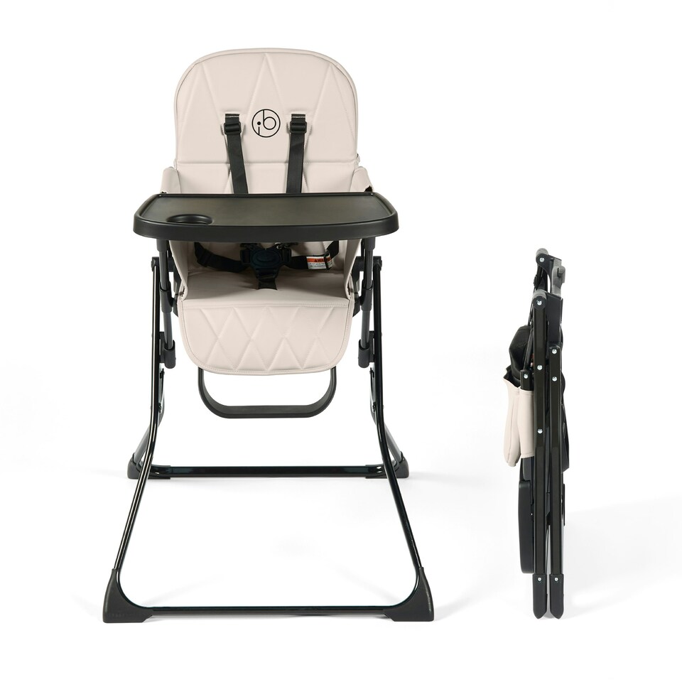 image 1 of Flip Magic Fold Highchair (Pearl Grey) – From Sitting Up to 15kg, 5-Point Safety Harness, Removable Tray, Quick One-Hand Fold, Compact Slimline, Easy Storage