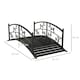 image 7 of Outsunny 1.2M Classic Arch Bridge for Ponds Creeks Streams Borders, Black