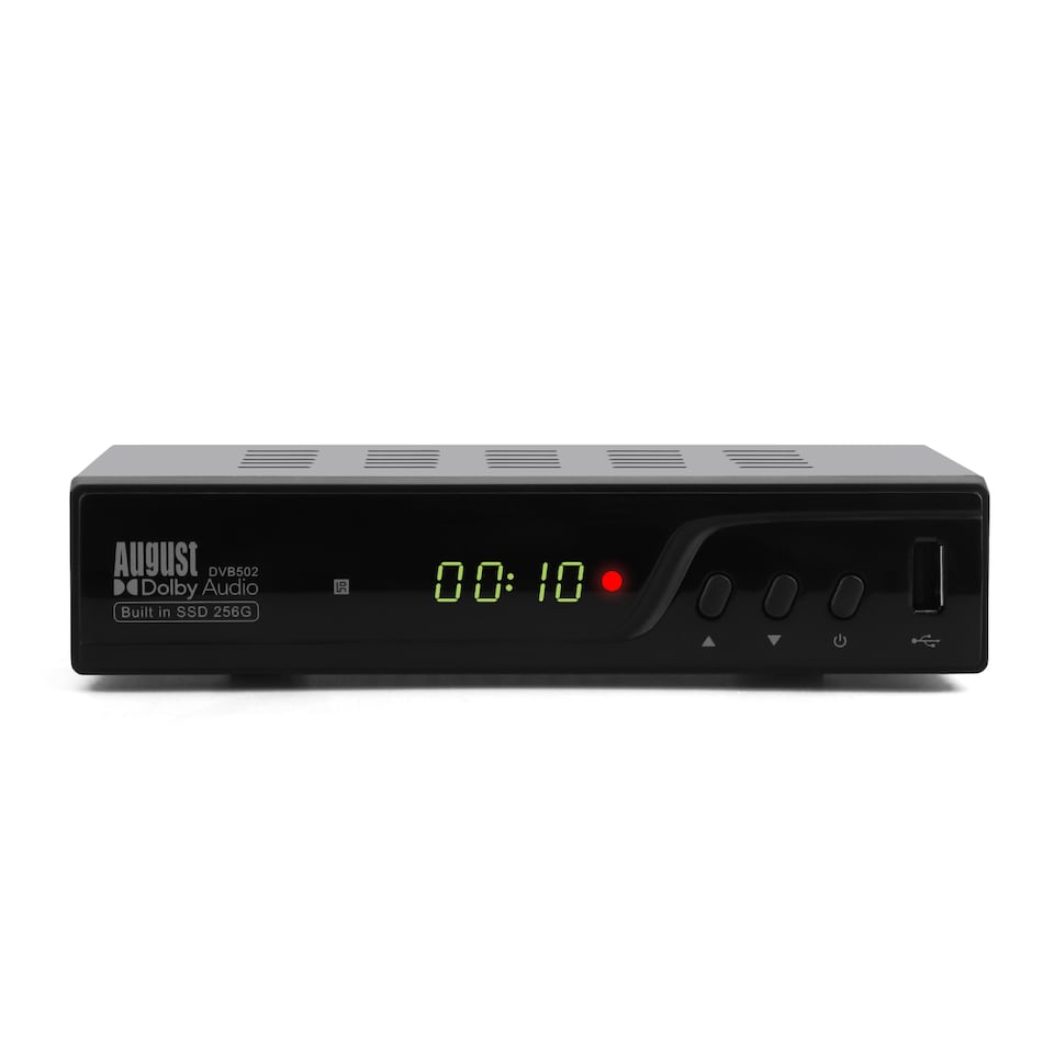 image 1 of Twin Tuner PVR Freeview HD Set Top Box- Record 2 Channels Simultaneously- 256GB SSD Storage, USB PVR & Media Player- August DVB502