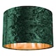 image 1 of Modern Green Crushed Velvet 12" Table/Pendant Lamp Shade with Shiny Copper Inner | Green | Forest Green | 1