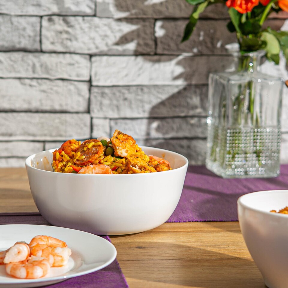 image 1 of Bormioli Rocco Toledo Glass Serving Bowl - 19cm - White | White | White