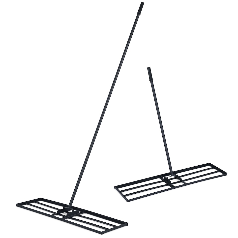 image 1 of COSTWAY 91 x 25 cm Lawn Leveling Rake Heavy-Duty Metal Levelawn Tool Black