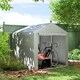 image 2 of Outsunny 1.6 x 2.2m Garden Storage Shed Portable Shed Tent, Light Grey Grey | Light Grey
