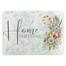Home Sweet Home Glass Worktop Saver - Large Kitchen Cutting/Chopping Board