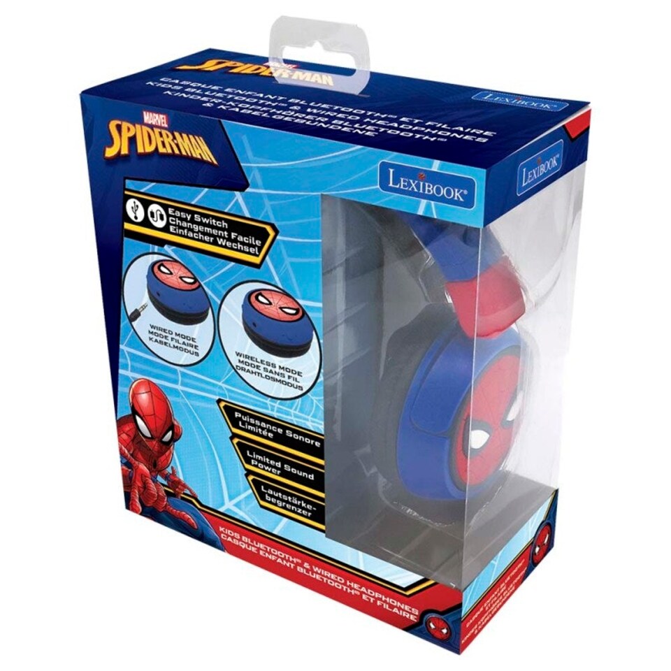 image 1 of Lexibook HPBT010SP Spiderman Bluetooth & Wired Foldable Headphones