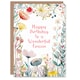 image 1 of Cousin Happy Simple Elegant Wildflower Meadow Plants Flowers Her Birthday Card