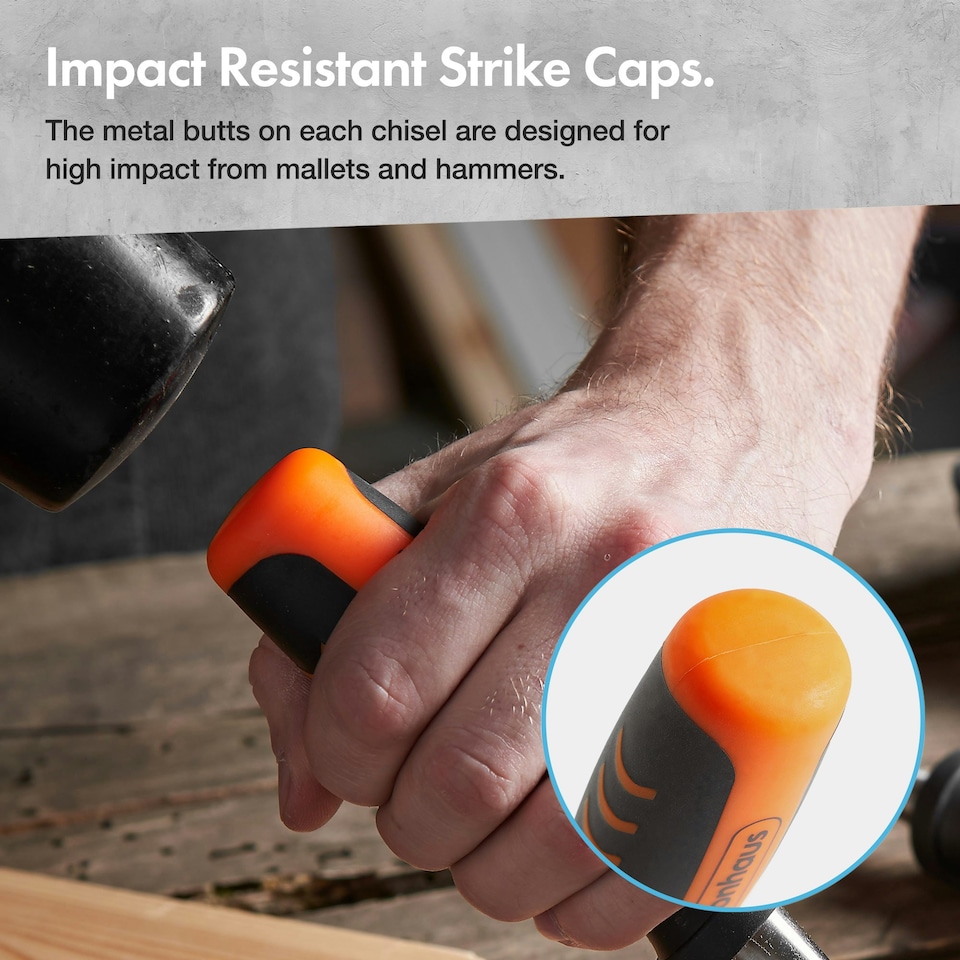 image 1 of VonHaus 8pcs Chisel Woodworking Tools Set with Carry Case