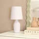 image 2 of ValueLights Arlo Lilac Ceramic Table Lamp with Lilac Shade with LED Bulb