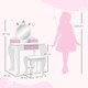 image 5 of ZONEKIZ Kids Dressing Table with Mirror and Stool, Drawer, Storage Boxes - White | White | Pink