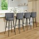 image 2 of Living and Home Linen Upholstered Bar Stool x2 - Grey
